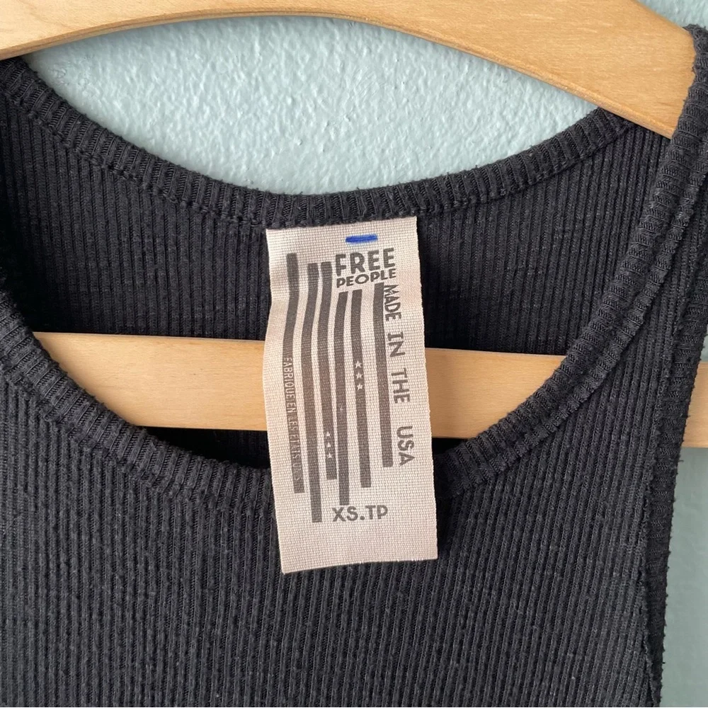 Free People | Black Ribbed Flowy Muscle Tank Top - Picture 6 of 7